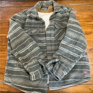 Jachs Olive and Charcoal Striped Casual Shirt